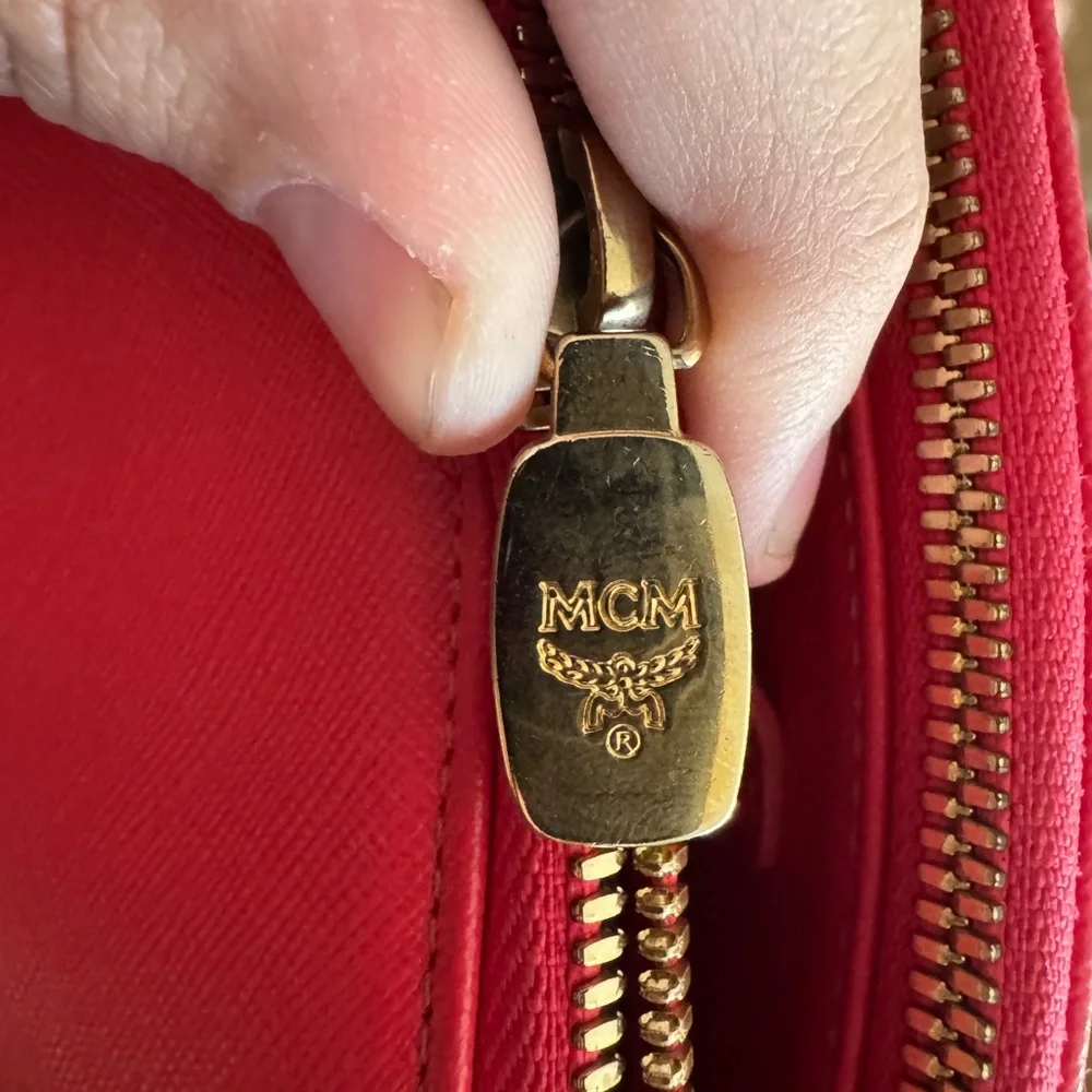 MCM Vibrant Pink Shoulder Bag with Gold Accents with COA - Picture 14 of 16